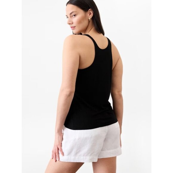 New Athleta M Getaway Linen Blend Tank Black Medium - Picture 5 of 6